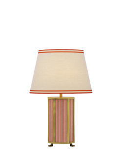 Joules Helmingham Claw Foot Striped Table Lamp, Bright Red, Red Bright