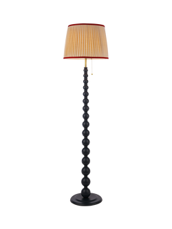 Joules Harewood Pleated Shade Bobbin Floor Lamp, Navy Blue, Blue Navy