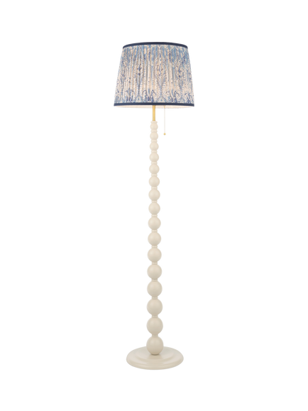 Joules Harewood Pleated Shade Bobbin Floor Lamp, Natural Cream, Natural Cream