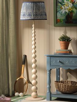Joules Harewood Pleated Shade Bobbin Floor Lamp, Natural Cream - view 2, Natural Cream