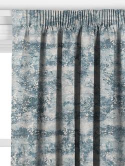 John Lewis Alessia Abstract Jacquard Made to Measure Curtains or Roman Blind, Blue - view 2, Blue