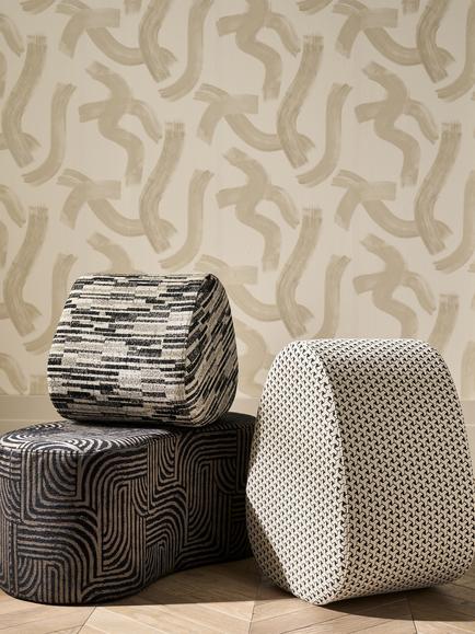 Clarke & Clarke Albi Furnishing Fabric, Noir - view 2, Noir