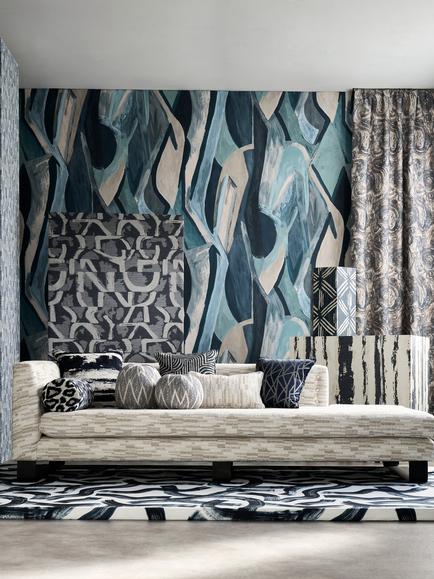 Clarke & Clarke Piero Jacquard Furnishing Fabric - view 2, Ink