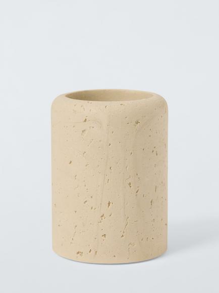 John Lewis Stone Effect Bathroom Tumbler, Natural, 