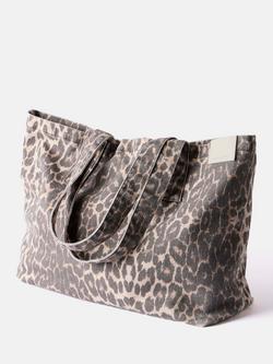 Mint Velvet Leopard Print Denim Tote Bag - view 2, Multi