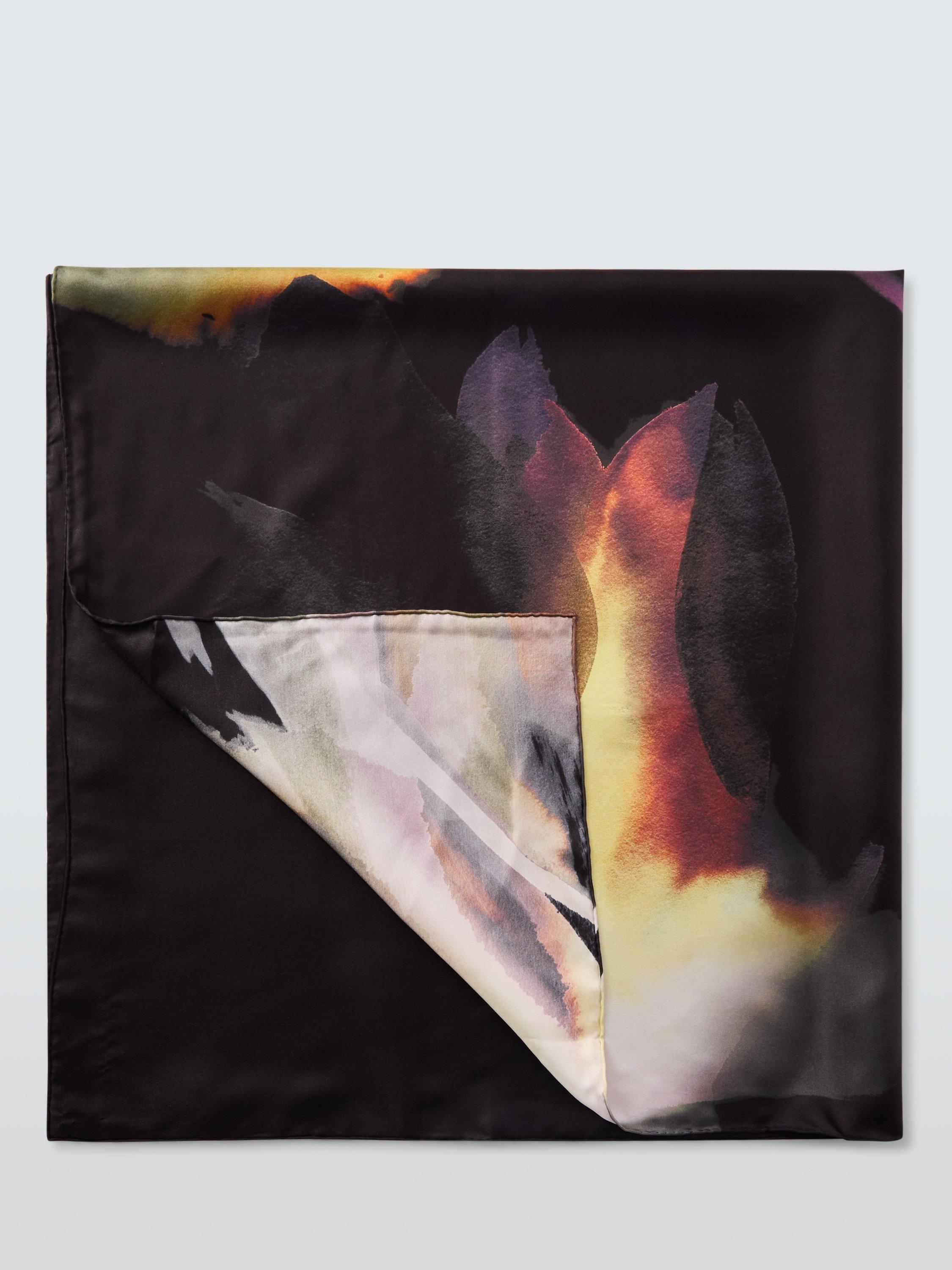 Product image 2 of 5, which shows John Lewis Voiletta Silk Scarf, Black