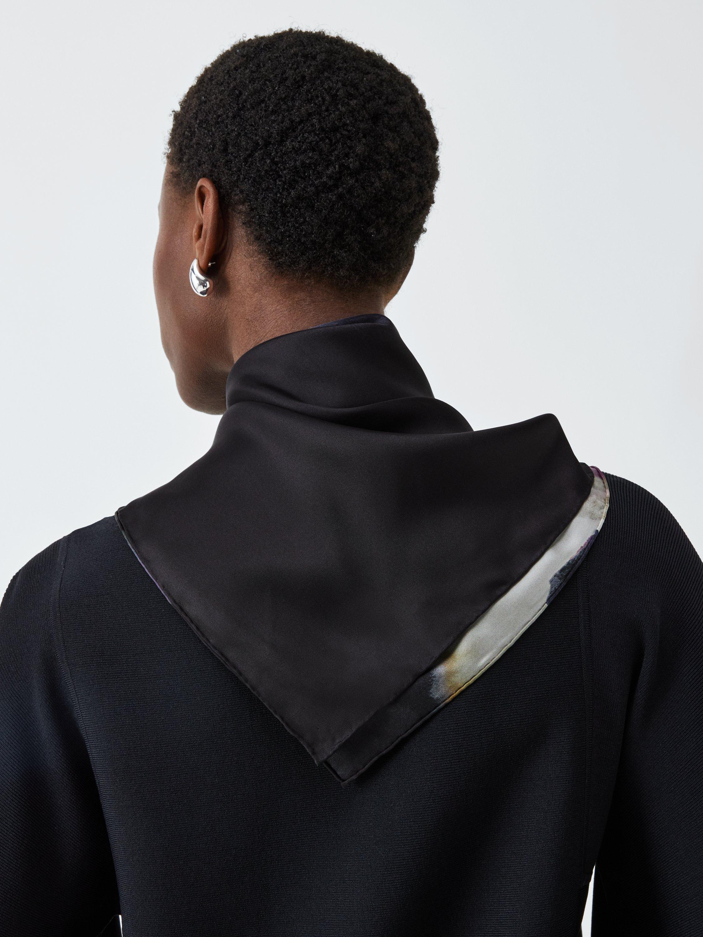 Product image 5 of 5, which shows John Lewis Voiletta Silk Scarf, Black