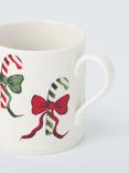 John Lewis Candy Cane Footed Fine China Mug, 270ml, White