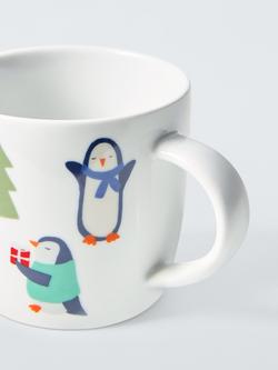 John Lewis Kids' Penguin Porcelain Mug, 260ml, Multi - view 2, Multi