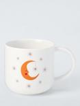 John Lewis Fleur Moon & Stars Fine China Mug, 350ml, White