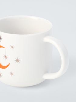 John Lewis Fleur Moon & Stars Fine China Mug, 350ml, White - view 2, White