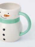 John Lewis Snowman Stoneware Mug, 340ml, White/Multi