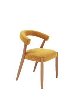 John Lewis Odell Dining Chair, Oak Leg, Atlas Kiln, Ombra Saffron