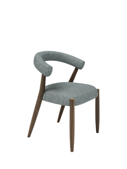 John Lewis Odell Dining Chair, Smoked Oak Leg, Atlas Kiln, Avellino Mercury