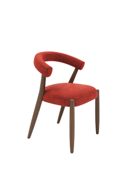 John Lewis Odell Dining Chair, Walnut Leg, Atlas Kiln, Ombra Sunset