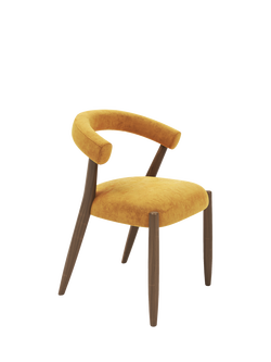 John Lewis Odell Dining Chair, Walnut Leg, Atlas Kiln, Ombra Saffron