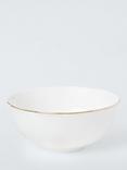 John Lewis Fleur Gold Rim Fine China Cereal Bowl, 15cm, White