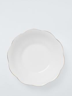 John Lewis Fleur Gold Rim Fine China Pasta Bowl, 22.6cm, White - view 2, White