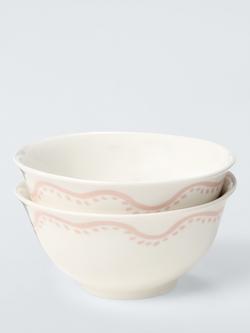 John Lewis Flora Holly Fine China Dip Bowls, Set of 2, 11cm, White, 