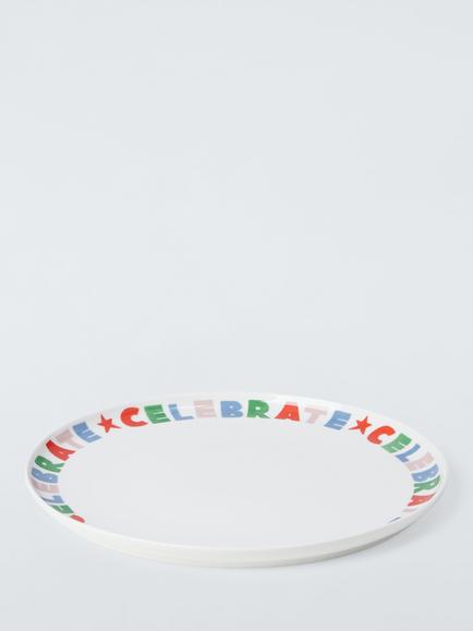 John Lewis Christmas Celebrate Fine China Serving Plate, 30cm, Multi - view 2, Multi