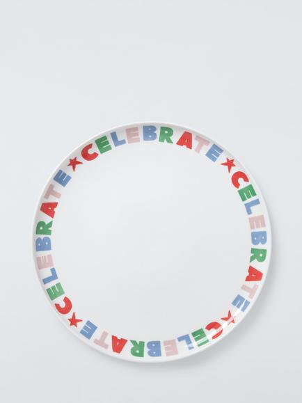 John Lewis Christmas Celebrate Fine China Serving Plate, 30cm, Multi, Multi