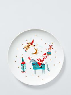 John Lewis Kids' Christmas Jester Elf Porcelain Plate, 20.3cm, 