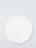 John Lewis Fleur Gold Rim Fine China Dinner Plate, 26.7cm, White