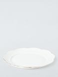 John Lewis Fleur Gold Rim Fine China Dinner Plate, 26.7cm, White