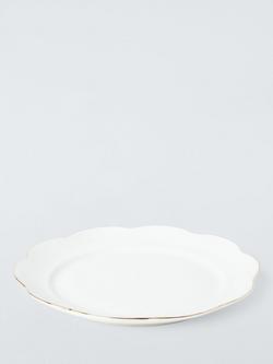 John Lewis Fleur Gold Rim Fine China Dinner Plate, 26.7cm, White - view 2, White
