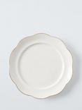 John Lewis Fleur Gold Rim Fine China Side Plate, 19.6cm, White