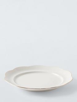 John Lewis Fleur Gold Rim Fine China Side Plate, 19.6cm, White - view 2, White