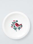 John Lewis Robin Fine China Mince Pie Plate, 15cm, White
