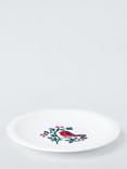 John Lewis Robin Fine China Mince Pie Plate, 15cm, White