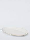 John Lewis Fleur Gold Rim Fine China Oval Serving Platter, 36.5cm, White