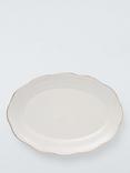 John Lewis Fleur Gold Rim Fine China Oval Serving Platter, 36.5cm, White