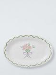 John Lewis Flora Foliage Oval Fine China Platter, 31cm, White
