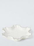 John Lewis Snowflake Fine China Dish, 18cm, White/Silver