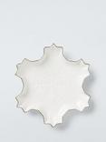 John Lewis Snowflake Fine China Dish, 18cm, White/Silver