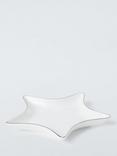 John Lewis Star Fine China Dish, 20cm, White/Silver