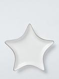 John Lewis Star Fine China Dish, 20cm, White/Silver