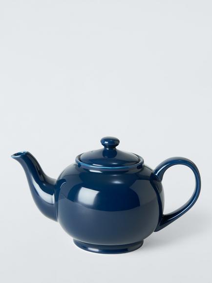 John Lewis Fine China Teapot, 1.1L, Navy, 