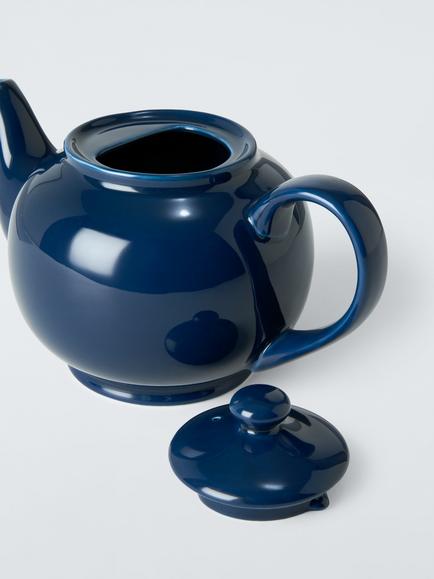 John Lewis Fine China Teapot, 1.1L, Navy - view 2, 