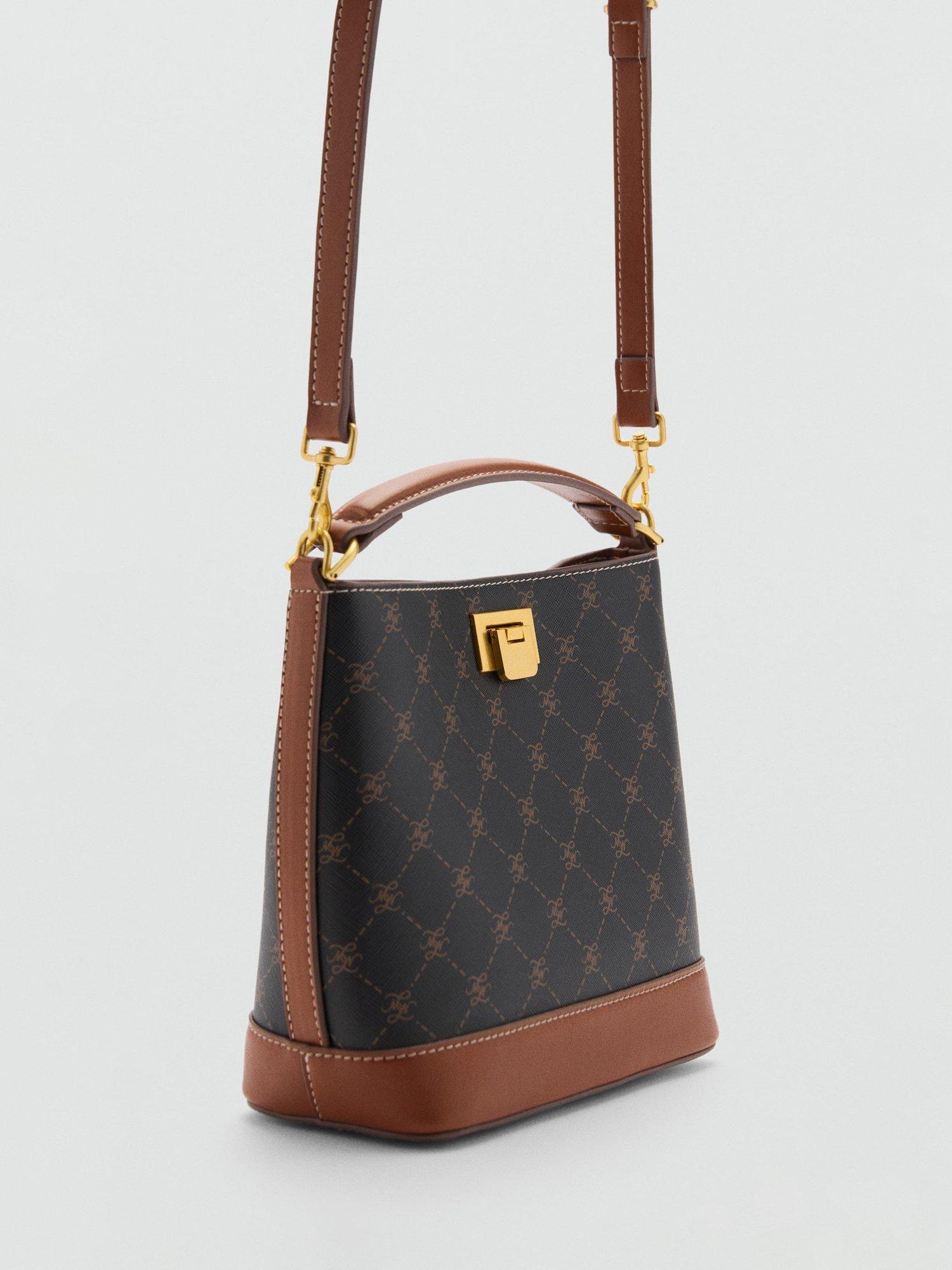 Product image 2 of 5, which shows Mango Mike Monogram Grab Bag, Brown Multi