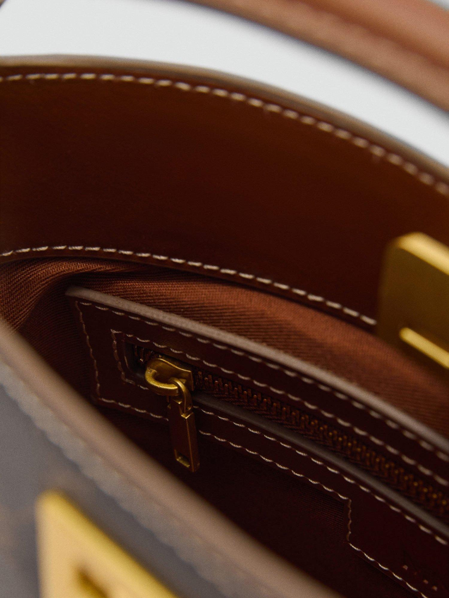 Product image 4 of 5, which shows Mango Mike Monogram Grab Bag, Brown Multi
