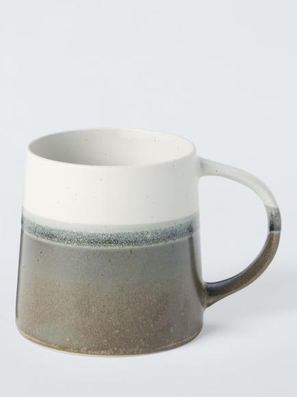 John Lewis Farmhouse Dipped Glaze Stoneware Mug, 420ml, Green, 
