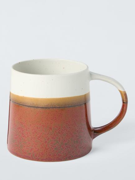 John Lewis Farmhouse Dipped Glaze Stoneware Mug, 420ml, Red, 