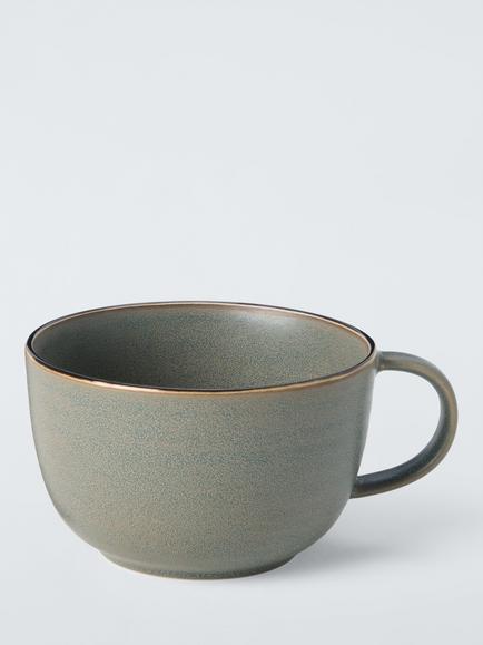 John Lewis Farmhouse Large Stoneware Mug, 480ml, Green