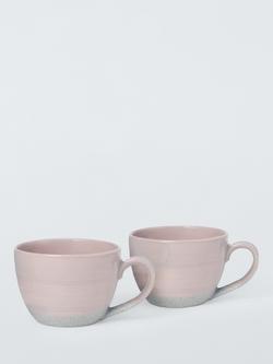 John Lewis Granite Stoneware Mug, Set of 2, Pink, 