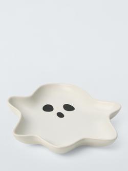 John Lewis Halloween Ghost Stoneware Dish, 22cm, White, 