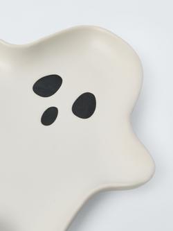 John Lewis Halloween Ghost Stoneware Dish, 22cm, White - view 2, 